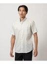 【SALE/40%OFF】UNITED ARROWS green label relaxing エブリット CC パナマ ストライプ スナップ ボタンダウン シャツ -イージーアイロン・接触冷感- ユナイテッドアローズ グリーンレーベルリラクシング トップス シャツ・ブラウス ブルー グレー【RBA_E】【送料無料】