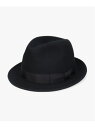 OVERRIDE OVERRIDE FELT FEDORA S.BRIM オーバーライド 帽子 ハット グレー レッド ブラウン ネイビー グリーン ブラック ...