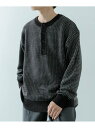 【SALE/50%OFF】URBAN RESEARCH ITEMS バーズアイ ヘンリーネック ニット アーバンリサーチアイテムズ トップス ニット ブラック ホワイト【RBA_E】