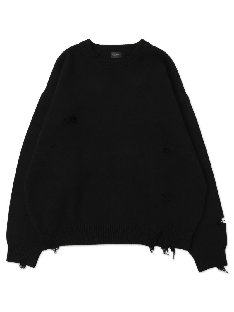 【SALE／20%OFF】WEGO MEN'S ダメージニットプルオーバー ウィゴー トップス ニット ブラック【RBA_E】【送料無料】(4)