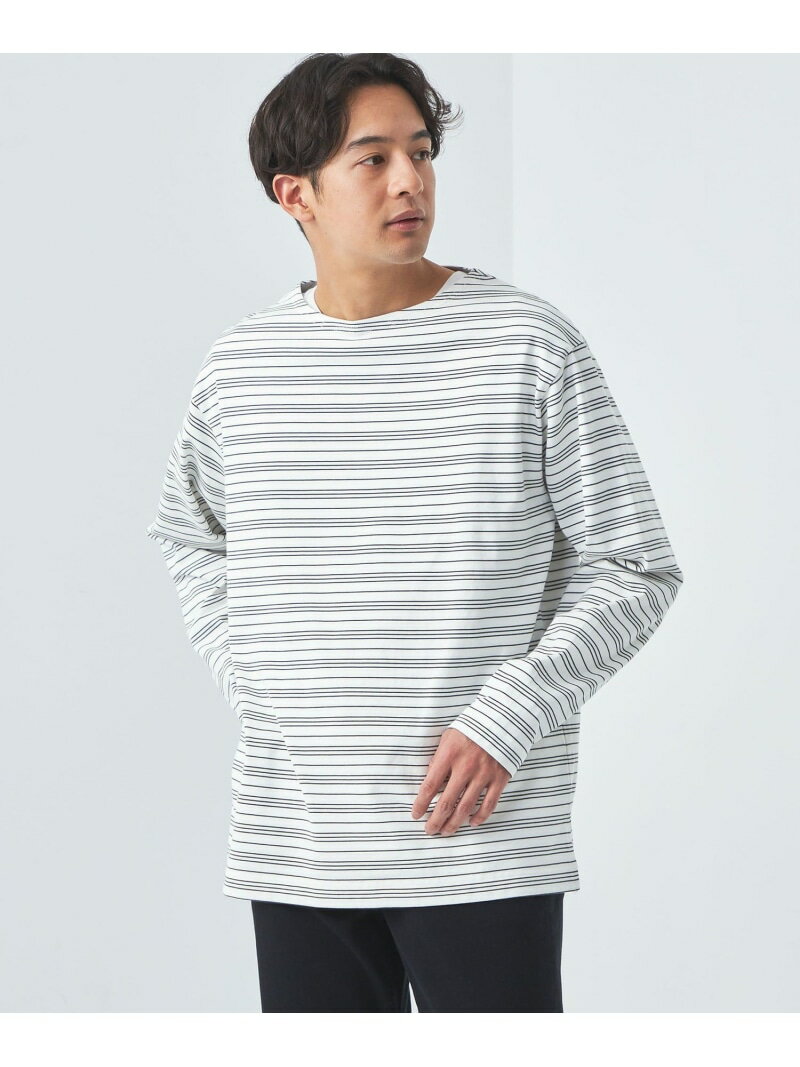 【SALE/70%OFF】UNITED ARROWS green label relaxing クリア バスクボーダー Tシャツ ユナイテッドアローズ アウトレット トップス カットソー・Tシャツ ブルー グレー ピンク【RBA_E】