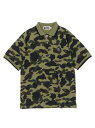 ア ベイシング エイプ ポロシャツ メンズ A BATHING APE 1ST CAMO ONE POINT POLO ア ベイシング エイプ トップス ポロシャツ グリーン イエロー【送料無料】