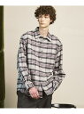 MAISON SPECIAL 【Italian Dead Stock Fabric】Prime-Over Regular Collar Flannel Shirt メゾンスペシャル トップス シャツ・ブラウス ネイビー グレー【送料無料】