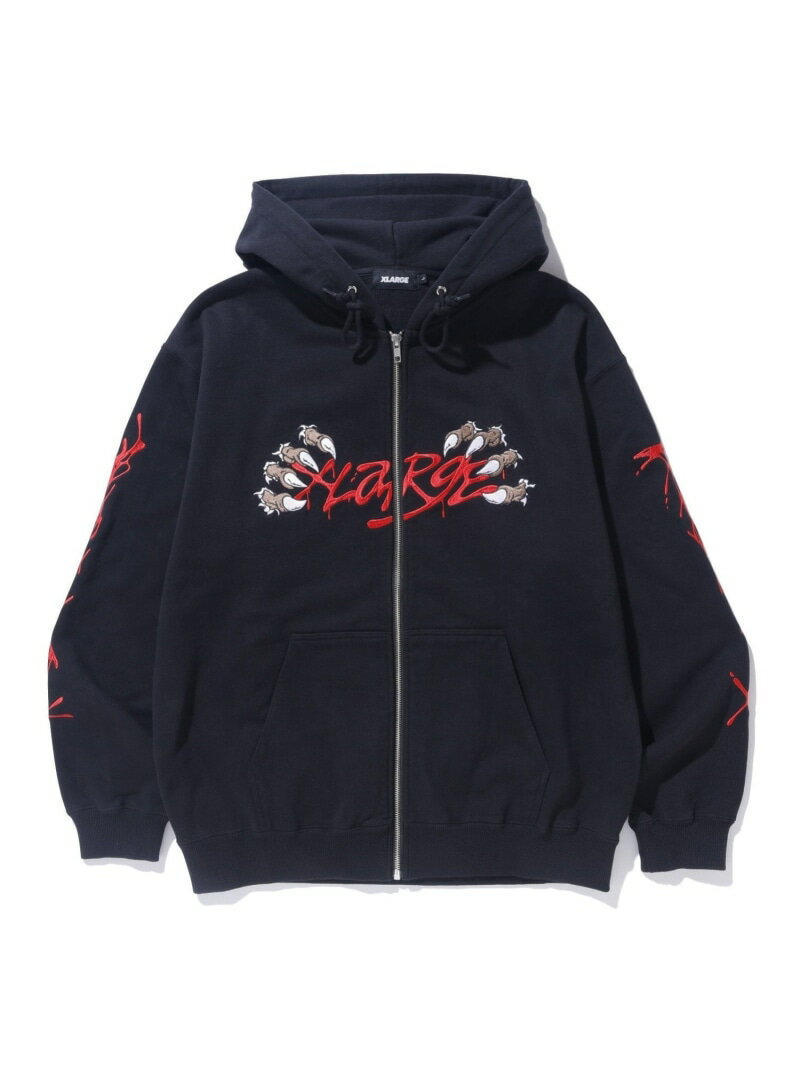 エクストララージ パーカー メンズ XLARGE CLAW ZIP HOODED SWEATSHIRT パーカー XLARGE エクストララージ トップス パーカー・フーディー ブラック レッド グリーン【送料無料】