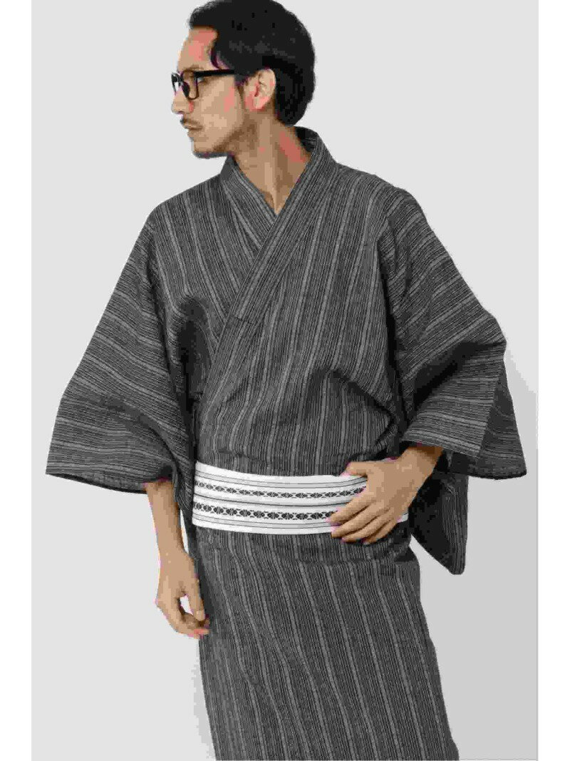 【SALE／50%OFF】ikka 【Web限定】麻混紳士浴衣セット イッカ 福袋・ギフト・その他 福袋 ブラック グレー ホワイト【RBA_E】【送料無料】