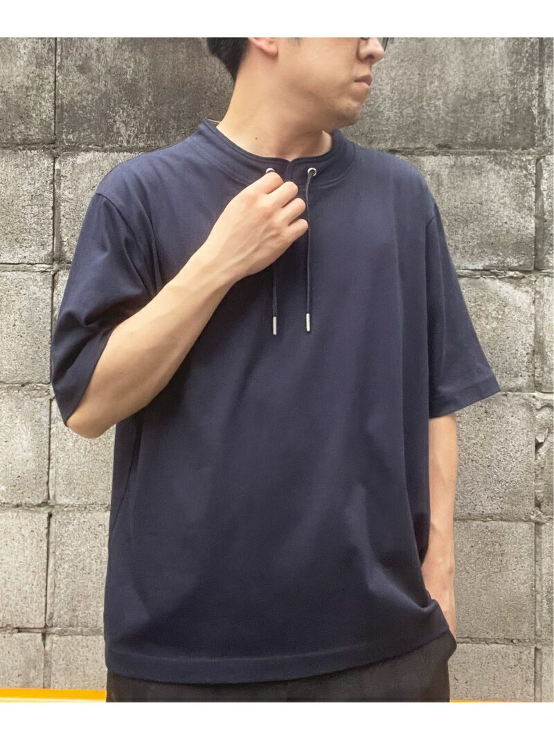 【SALE／10%OFF】ikka ヒヤットルーイカラー5分袖Tシャツ イッカ トップス カットソー・Tシャツ ネイビー ホワイト グレー レッド グリーン【RBA_E】のサムネイル