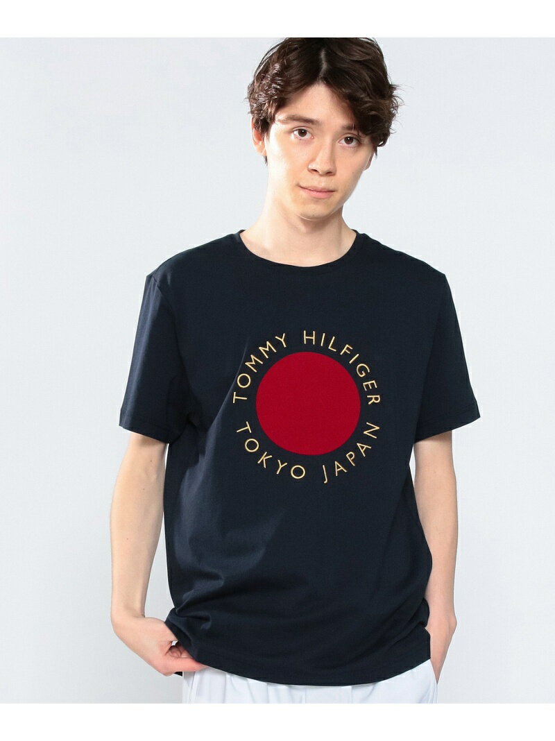 【SALE／50%OFF】TOMMY HILFIGER (M)TOMMY HILFIGER(トミーヒルフィガー) JAPAN TOKYO ROUND GRAPHIC TEE トミーヒルフィガー トップス カットソー・Tシャツ ネイビー ホワイト【RBA_E】