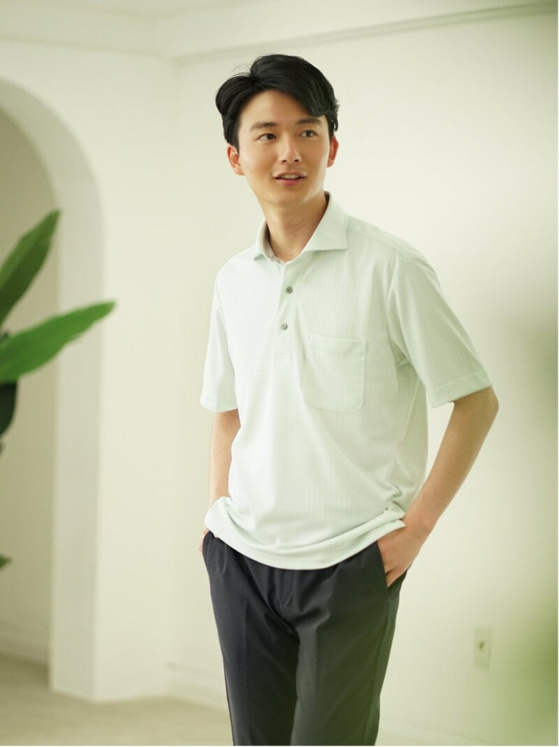 TAKA-Q Biz クールパス カッタウェイ半袖 ビズポロ メンズ ポロシャツ カットソー カジュアル インナー ビジネス ギフト プレゼント ゴルフ 通勤 仕事 タカキュー トップス ポロシャツ ネイビー グリーン【送料無料】