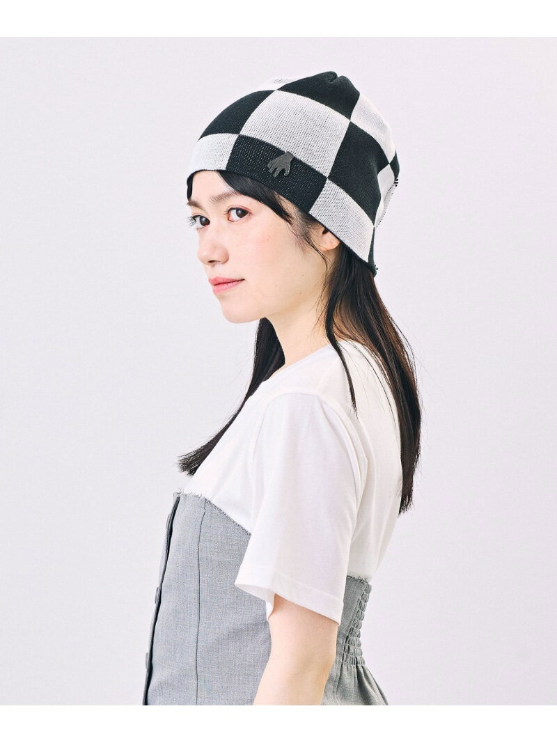 CA4LA WEDNESDAY x CA4LA CHECK KNIT CAP カシラ 帽子 ニット帽・ビーニー ブラック【送料無料】