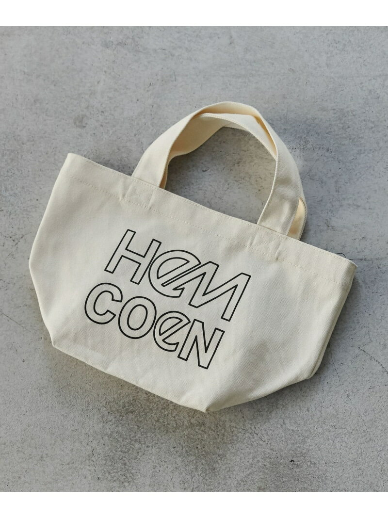 コーエン 帆布・キャンバスバッグ メンズ 【SALE／20%OFF】coen HeM(ヘム)別注ロゴトートバッグSサイズ コーエン バッグ トートバッグ ホワイト ブラック ピンク グリーン ネイビー パープル【RBA_E】