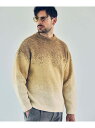 【SALE/30%OFF】1PIU1UGUALE3 RELAX 1PIU1UGUALE3 RELAX(ウノピゥウノウグァーレトレ リラックス)グラデーションクルーネックニット【山口祥行着用】 シフォン トップス ニット ホワイト ブラウン【RBA_E】【送料無料】