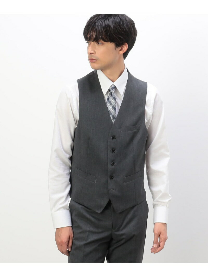 COMME CA ISM 【セットアップ対応】ポリエステル ウール ギャバ ベスト コムサイズム スーツ・フォーマル スーツベスト ブラック グレー ネイビー【送料無料】のサムネイル