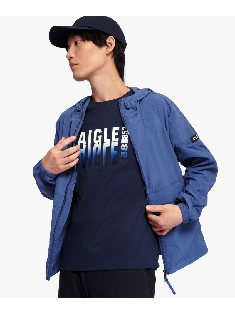 【SALE／30%OFF】AIGLE UVカット 撥水ライトウェイトフーデッド ナイロンジャケット エーグル ジャケット・アウター ナイロンジャケット ブルー【RBA_E】【送料無料】