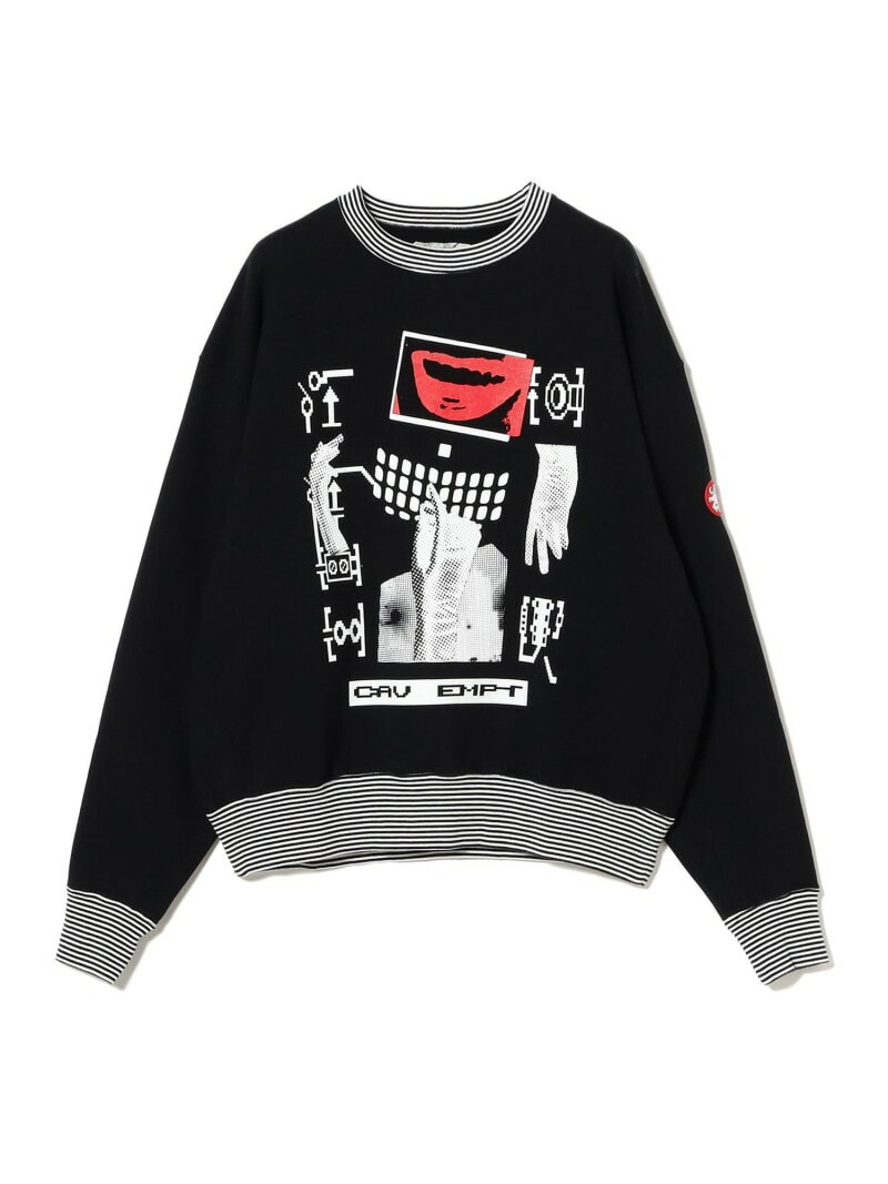 BEAMS T C.E / LIPS DISPLAY CREW NECK BLACK ビームスT トップス スウェット・トレーナー ブラック【..