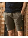 1PIU1UGUALE3 RELAX 1PIU1UGUALE3 RELAX シルバーロゴプレートスウェットショーツ シフォン パンツ その他のパンツ ブラック カーキグリーン グレー【送料無料】