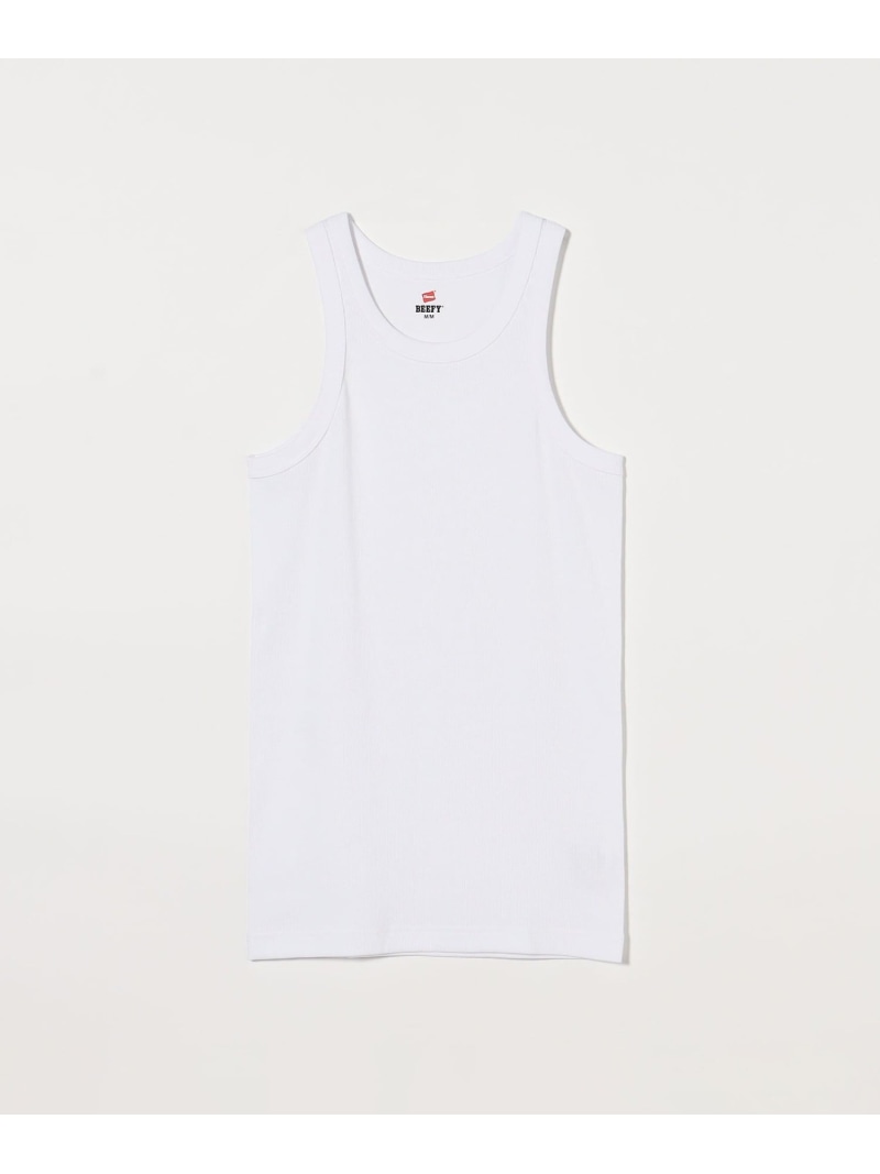 monkey time BEAUTY&YOUTH UNITED ARROWS <Hanes> ビーフィー タンクトップ ビューティー&ユース ユナイテッドアローズ トップス カットソー・Tシャツ ホワイト
