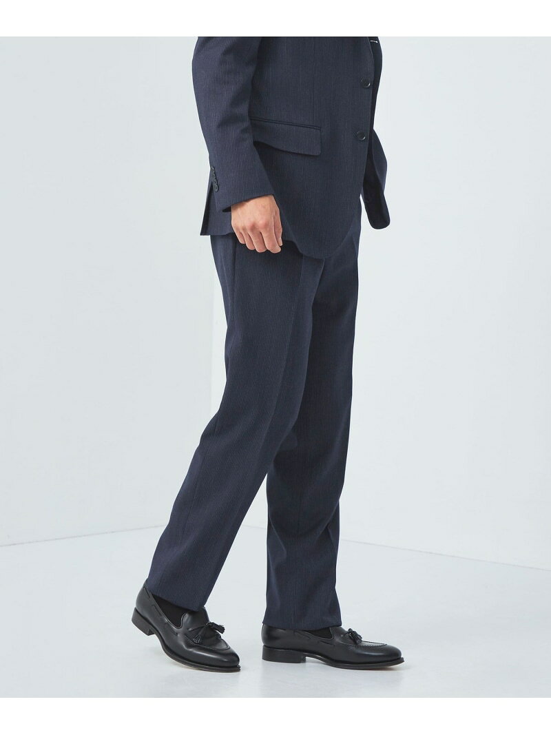 【SALE／40%OFF】UNITED ARROWS green label relaxing GLR CLOTH サキソニー ストライプ HX NP スーツパンツ -防シワ- ユナイテッドアローズ アウトレット スーツ・フォーマル スーツパンツ ネイビー グレー【RBA_E】【送料無料】