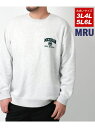 【SALE/7%OFF】MRU MRU エムアールユー 裏起毛 ワンポイントロゴ クルーネックスウェットトレーナー レディース メンズ 大きいサイズ 3L 4L 5L 6L マルカワ トップス スウェット・トレーナー グレー ホワイト ネイビー ベージュ ブラック【RBA_E】