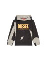 DIESEL キッズ スウェットパーカー ロゴ ディーゼル トップス パーカー・フーディー ブラック【送料無料】