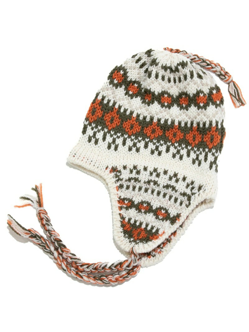 HIGHLAND 2000 HIGHLAND2000/(U)Fairisle Hat w/Ear Cover&Rope Tassels ゴースローキャラバン 帽子 ニット帽・ビーニー ベージュ ブラック ブルー