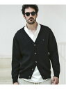 1PIU1UGUALE3 RELAX (M)1PIU1UGUALE3 RELAX/USK-24048 バックロゴ刺繍ニットカーディガン シフォン トップス カーディガン ブラック ホワイト【送料無料】