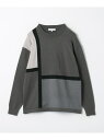 【SALE/60%OFF】a day in the life ハイゲージ ブロック キリカエ クルーネックニット-ハンドウォッシャブル-<A DAY IN THE LIFE> ユナイテッドアローズ アウトレット トップス ニット グレー ホワイト【RBA_E】