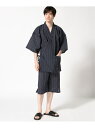 COMME CA MEN (M)COMME CA MEN/コムサメン 甚平 太ストライプ ボディライフ 着物・浴衣・和装小物 浴衣 ネイビー ブラック【送料無料...