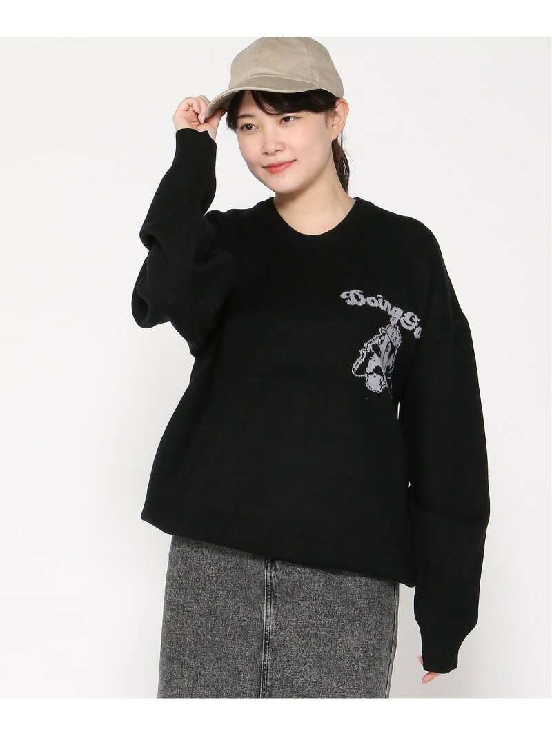 gym master gym master/(U)ジャガードニット Doing Good クルーネック ジムマスター トップス ニット グレー ブラック ブラウン【送料無料】