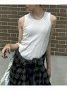 Chikashitsu + 【Chikashitsu +】stitch rib sleeveless ネバーマインドザエックスユー/チカシツプラス トップス ノ...