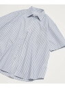 【SALE/40%OFF】FREAK'S STORE タイプライター レギュラーカラー ショートスリーブ ストライプシャツ 25SS フリークスストア トップス シャツ・ブラウス ホワイト ネイビー ブルー【RBA_E】