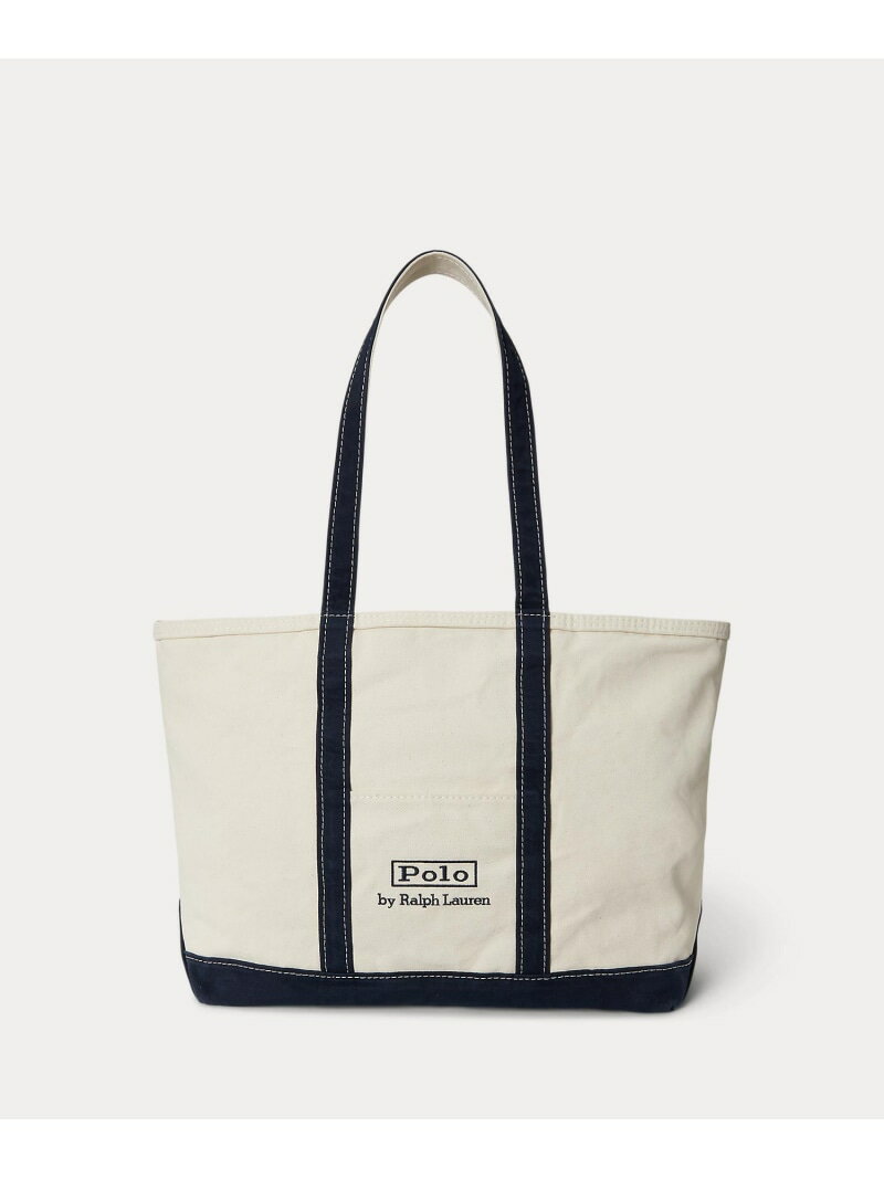 POLO RALPH LAUREN ロゴ キャンバス ミディアム トート ラルフローレン バッグ トートバッグ ベージュ【送料無料】