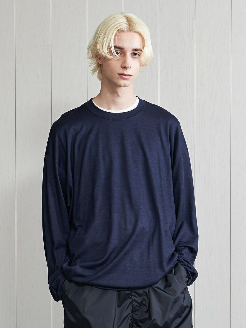 BEAUTY & YOUTH UNITED ARROWS ＜H＞TECH WOOL SWEAT CREW NECK LONG SLEEVE/トップス ビューティ＆ユース ユナイテッドアローズ カットソー Tシャツ ブルー グレー グリーン【送料無料】