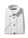 TETE HOMME 形態安定 アソート T/Cドレスシャツ / 半袖ビジネス テットオム スーツ・フォーマル Yシャツ・カッターシャツ ホワイト ブルー