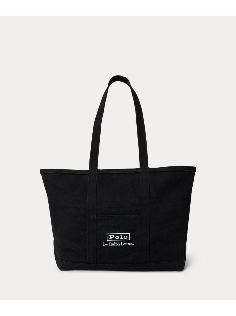 POLO RALPH LAUREN ロゴ キャンバス ミディアム トート ラルフローレン バッグ トートバッグ ブラック【送料無料】