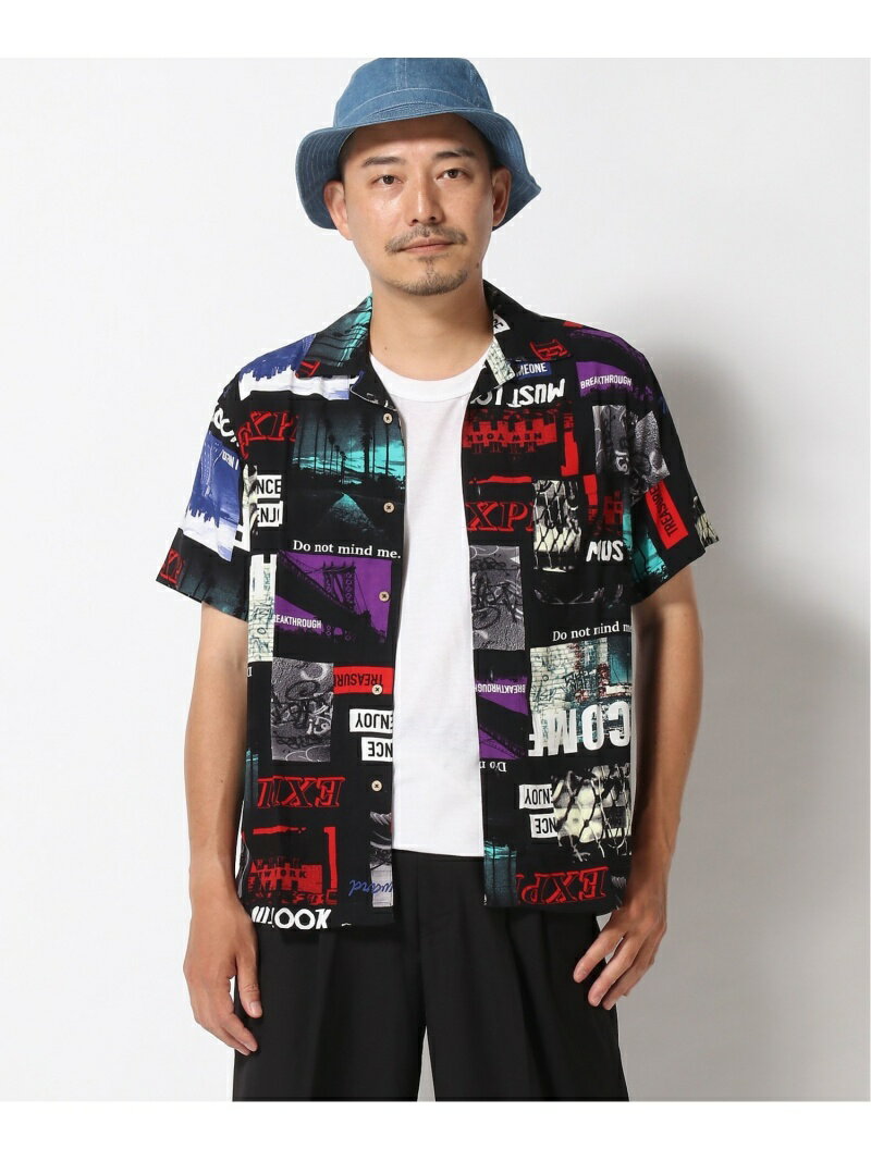 Lazar lazar/(M)レーヨン オープンカラー アロハシャツ/総柄シャツ ラザル トップス シャツ・ブラウス ブラック ブルー ホワイト ピンクのサムネイル