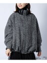 【SALE/63%OFF】SETUP7 SETUP7/■ハイネックボリュームツイードバルーンシルエットジップブルゾン コート 重アウター 長袖 セットアップセブン ジャケット・アウター ブルゾン・ジャンパー ブラック【RBA_E】【送料無料】