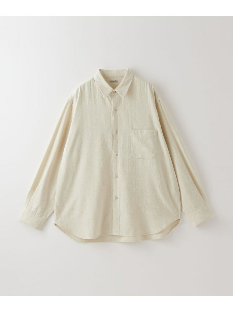 Steven Alan ＜Steven Alan＞ シルク/コットン ネップ ビエラ レギュラーカラー シャツ -LOOSE ビューティー＆ユース　ユナイテッドアローズ トップス シャツ・ブラウス ホワイト ブラック【送料無料】