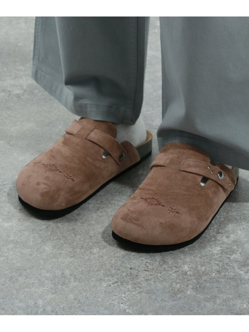 BAYFLOW スエード刺繍サボサンダル ベイフロー シューズ・靴 サンダル ブラウン グレー ベージュ【送料無料】(4)