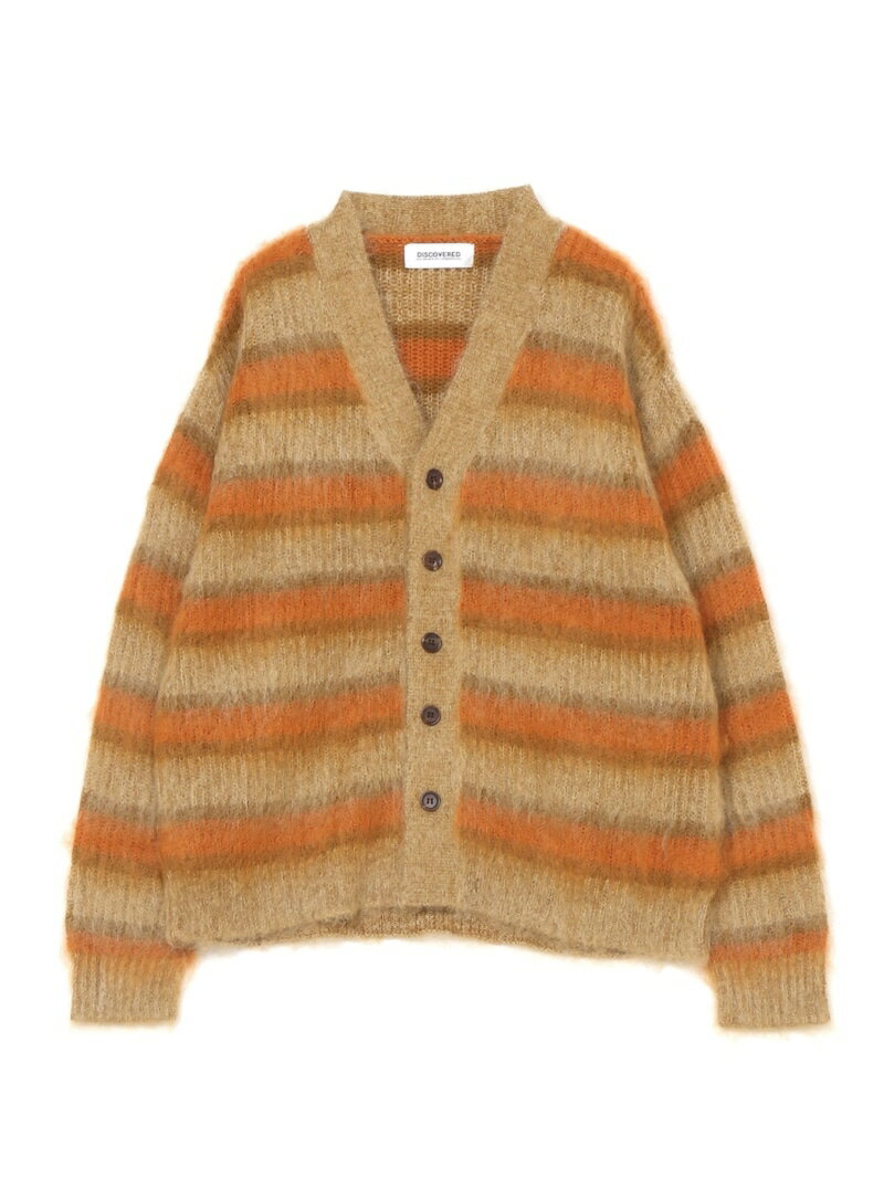 DISCOVERED DISCOVERED/(U)SHAGGY KNIT BORDER CARDIGAN fBXJo[h gbvX J[fBK x[W u[ O[yz