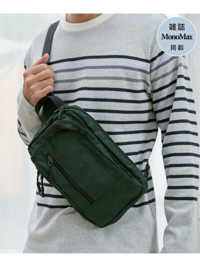 ikka 【雑誌MonoMax5月号掲載】メランジスクエアボディバッグ イッカ バッグ その他のバッグ ブルー グ..