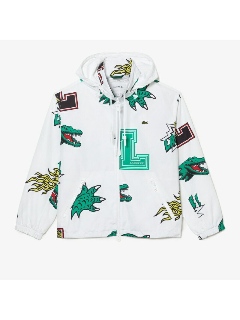 ラコステ アウター メンズ 【SALE／30%OFF】LACOSTE コミックグラフィックプリントトラックジャケット ラコステ ジャケット・アウター ブルゾン・ジャンパー ホワイト【RBA_E】【送料無料】