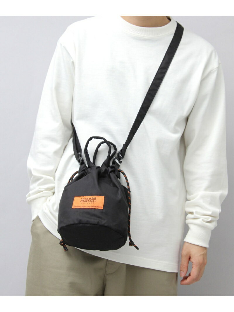 UNIVERSAL OVERALL UNIVERSAL OVERALL / コットンギャバジンツイル 巾着バッグ エー.エム.エス. バッグ ショルダーバッグ ブラック ベージュ【送料無料】のサムネイル