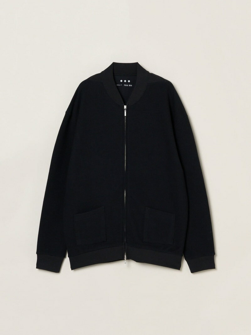 three dots Men's woolmix pileface zip-shirt スリードッツ トップス シャツ・ブラウス ブラック グレー【送料無料】