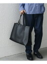 SHIPS any SHIPS any: スプリット レザー トートバッグ (クラッチバッグ付き) 25SS◇ シップス バッグ トートバッグ ブラック グレー ネイビー【送料無料】(4)