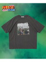 FREAK'S STORE アニメ 『NARUTO-ナルト- 疾風伝』 別注 リラックスフィット ピグメント プリント Tシャツ / キャラ集合 【限定展開】 フリークスストア トップス カットソー・Tシャツ ブラック【送料無料】