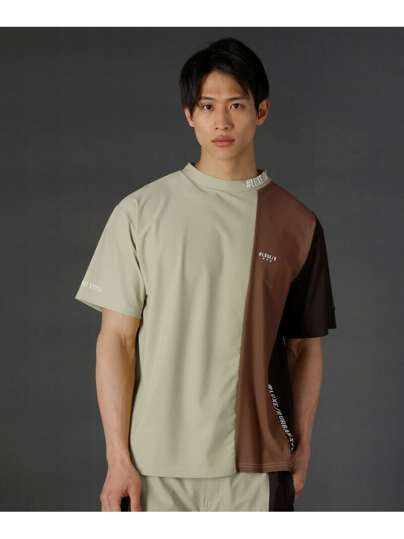 LUXE/R 接触冷感スムースストレッチvertical Color schemeハイネックカットソー カジュアル トップス カットソー・Tシャツ ベージュ ブラック ホワイト