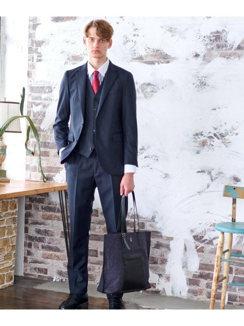 DRESSTERIOR 【セットアップ可】Super100's スリーピース SET UP ジャケット ドレステリア ジャケット・アウター テーラードジャケット・ブレザー ネイビー【送料無料】