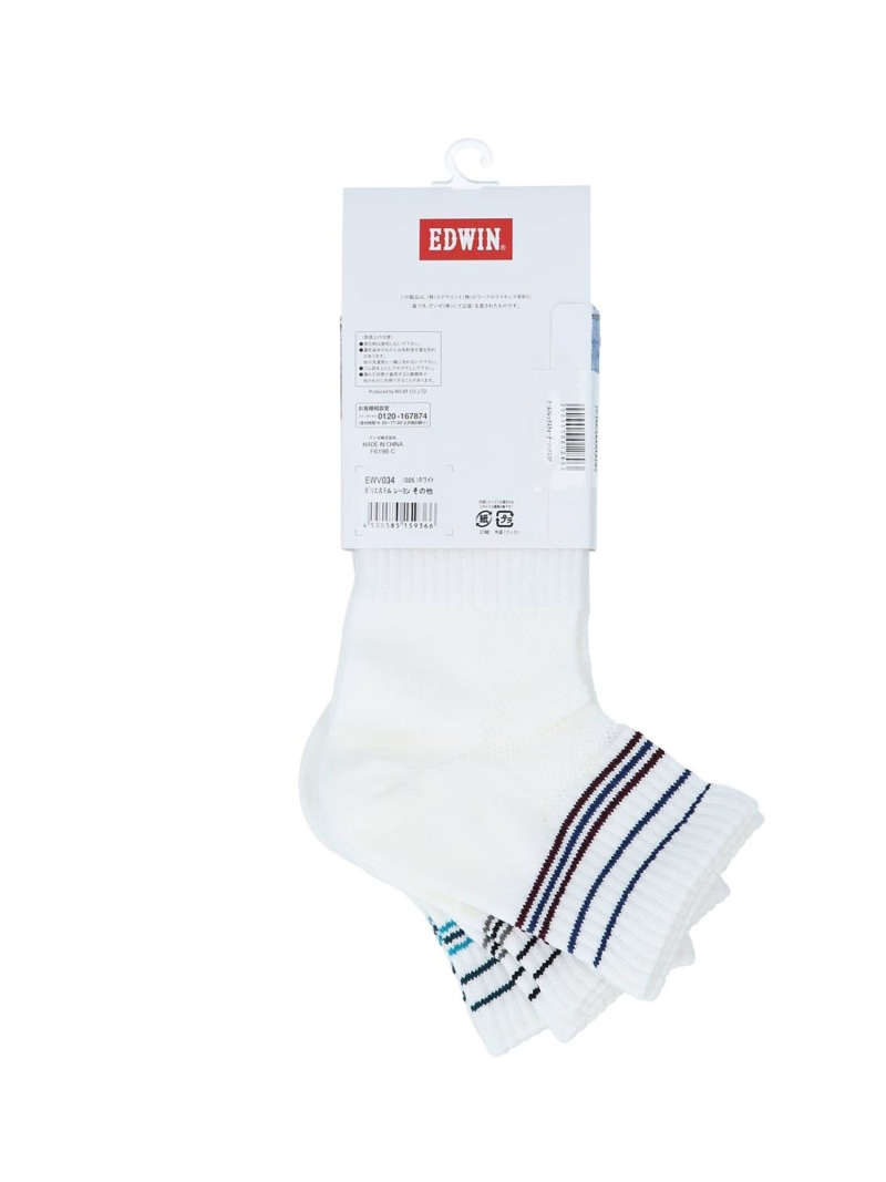 EDWIN EDWIN/(M)クールフレックス クオーター丈 ソックス 靴下 3足組 ジーンズメイト 靴下・レッグウェア 靴下 ホワイト