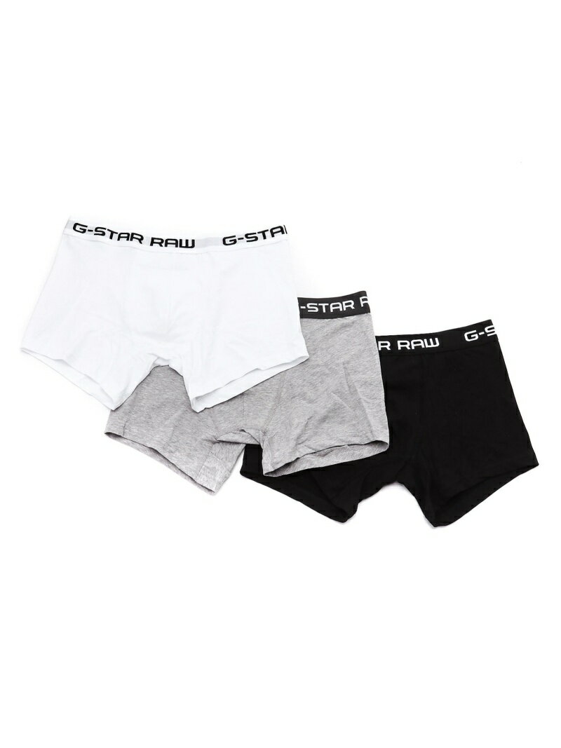 G-Star RAW（ジースターロゥ）【公式ショップ】Classic Trunks 3-Pack Black/Grey/White/ボクサーパンツ/3枚組ソフトで伸縮性に優れたトランクス3枚組。体によくなじむ、クラシックなスタイルのトランクスです。ブランドロゴの入った幅広のウエストバンドが特徴。耐久性が高く、着心地も伸縮性も長持ちする安心の品質。型番：D0335920586172-900-S AG3248【採寸】サイズウエスト着丈S66.0cm22.5cmM71.0cm24.0cmL76.0cm25.5cm商品のサイズについて【商品詳細】トルコ素材：表地:コットン95%ポリウレタン5%リブ部分:ナイロン67%ポリエステル22%ポリウレタン11%サイズ：S、M、L洗濯機洗い可※画面上と実物では多少色具合が異なって見える場合もございます。ご了承ください。商品のカラーについて 【予約商品について】 ※「先行予約販売中」「予約販売中」をご注文の際は予約商品についてをご確認ください。■重要なお知らせ※ 当店では、ギフト配送サービス及びラッピングサービスを行っておりません。ご注文者様とお届け先が違う場合でも、タグ（値札）付「納品書 兼 返品連絡票」同梱の状態でお送り致しますのでご了承ください。 ラッピング・ギフト配送について※ 2点以上ご購入の場合、全ての商品が揃い次第一括でのお届けとなります。お届け予定日の異なる商品をお買い上げの場合はご注意下さい。お急ぎの商品がございましたら分けてご購入いただきますようお願い致します。発送について ※ 買い物カートに入れるだけでは在庫確保されませんのでお早めに購入手続きをしてください。当店では在庫を複数サイトで共有しているため、同時にご注文があった場合、売切れとなってしまう事がございます。お手数ですが、ご注文後に当店からお送りする「ご注文内容の確認メール」をご確認ください。ご注文の確定について ※ Rakuten Fashionの商品ページに記載しているメーカー希望小売価格は、楽天市場「商品価格ナビ」に登録されている価格に準じています。 商品の価格についてG-Star RAWG-Star RAWのボクサーパンツ・トランクスインナー・ルームウェアご注文・お届けについて発送ガイドラッピンググッズ3,980円以上送料無料ご利用ガイド