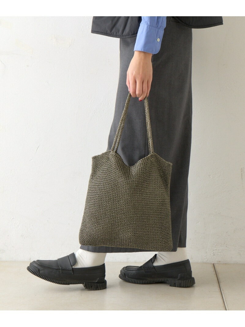 BIRTHDAY BAR 【cache cache カシュカシュ】ラメ糸編みトート バースデイバー バッグ その他のバッグ シルバー ブルー【先行予約】*【送料無料】